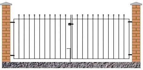 Manor Flat Top Double Driveway Gate - Solid Steel - Fits Gap of 2438 mm x 915 mm High - Electro Galvanised/Black Powder Coated