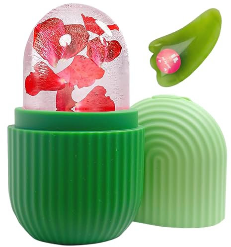 KEEPAQ Ice Roller, Ice Roller for Face and Eyes, Ice Face Roller and Gua Sha, Ice Roller Gesicht kann Wirksam Schwellungen Lindern, Reduzieren Poren, Falten Straffen, Hydratisieren und Analgesieren
