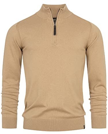 Indicode Herren Gore Pullover aus 80% Baumwolle mit Stehkragen | Strickpullover für Männer Cornstalk, XXL