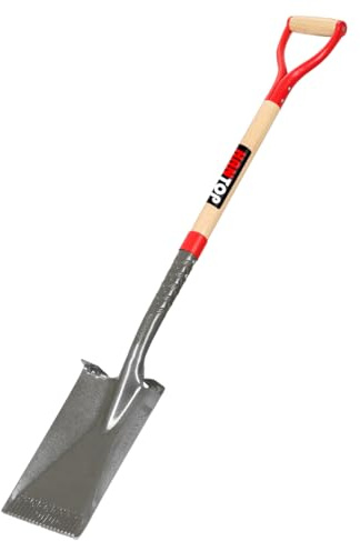 HANTOP Flat Spade Garden Shovel Edging Shovels with Wooden Handle for Digging Gardening Planting Edging, 43 inches