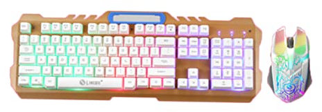 SHOWERORO 1set Wired Backlit Mechanical Keyboard and Mouse Usb Gaming Keyboard with Ergonomic Mouse Comfortable Rgb Illumination for Enhanced Precision for Long-term