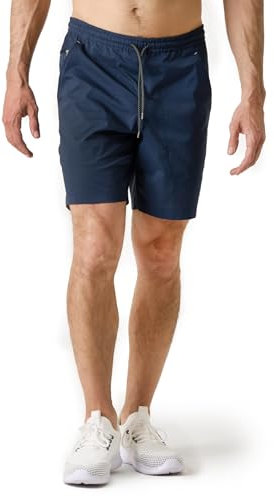 LAPASA Kurze Hosen Herren Sportshorts mit Reißverschluss Taschen, schnelltrocknende Sporthose Runningshorts Traininghose Laufhose M134, Navy, M