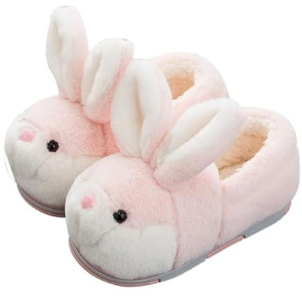 HOUSN Hausschuhe Mädchen Damen Plüsch Häschen Pantoffeln Winter Hasen Geschlossen Indoor Tierpantoffel Warme rutschfeste Sohle Baumwoll Schuhe Karikatur Kaninchen Haushausschuhe,2,22–23 Yards