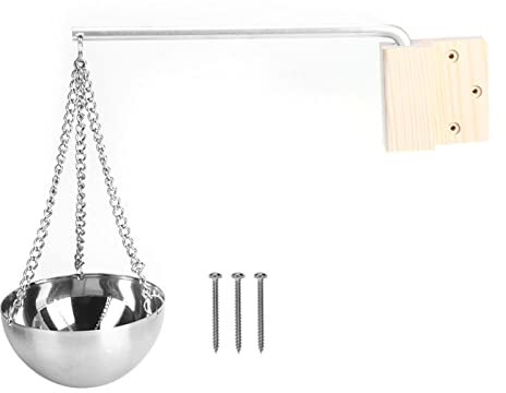Leopacat Aroma SchüSsel Sauna, Edelstahl Sauna Schale Aromaschale, Verdampferschale Mit Holzplatte Und Schrauben Traditionelle Infrarotsauna HäNgend Tasse äTherische öL KräUterschale öLbecherfüR Spa