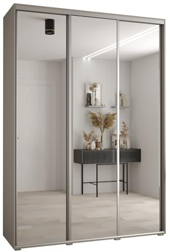 ABIKSMEBLE Armoire Dakota 2 Avec Porte Coulissante Miroir - Dressing Adulte - Penderie Vêtement - Garde Robe - Placard - 3 Portes - Closet