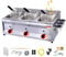 Friggitrice commerciale a gas GPL, doppio serbatoio, con cestello da 10 l x 2/3 e coperchio, in acciaio inox, grande capacità, propano GPL, con tubo in metallo, per patatine fritte, casa, cucina,