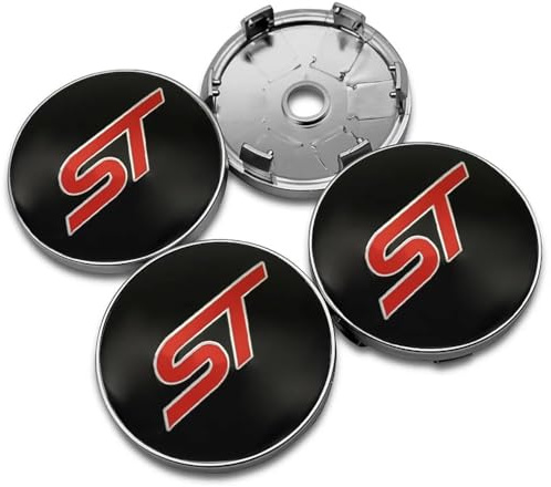DHJKCBH 4 Stück Auto Nabendeckel Aufkleber für Ford ST Fusion Everest Escape Explorer Edge Mondeo Focus Ecosport Fiesta 60MM Radnabenabdeckung Auto Aufkleber Abzeichen Logo Sticker Zubehör,A