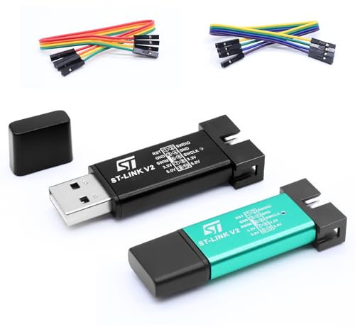APKLVSR ST-Link V2 Emulator Downloader Programmierer,ST-Link V2 Mini-Debugger Programmier Emulator Downloader für ST-M8 STM-32 mit Dupont Wires(2 Stück)