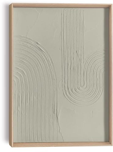 REINDERS Relief Wandbild, Sharp - sage green, Wohnzimmer, Poster, Wanddeko, Room Decor, MDF, Grün, 40x30cm
