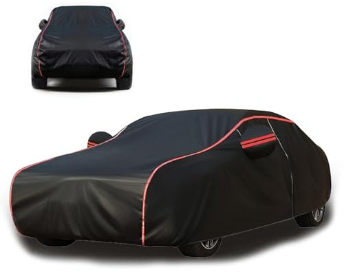 Auto Abdeckplane Wasserdicht Für Citroen Ds3 Cabrio, Auto Plane Abdeckung Winter Autoabdeckung Outdoor Wasserdicht,Staubdicht Winddichte,Atmungsaktiv Mit Reißverschluss Und Winddichtem Seil(Red Black)