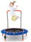 COSTWAY Ø92 cm Kindertrampolin, Mini Trampolin mit LED-Beleuchtung & Abnehmbarer Griff, Fitness Trampolin Gartentrampolin Indoor Outdoor für Kinder von 3-6 Jahren (Blau)