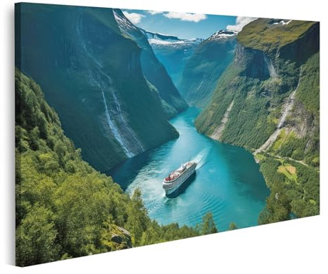 islandburner Bild auf Leinwand Reise-Fotografie-Werkzeuge für Geiranger Fjord Norwegen Bilder Wandbilder Poster
