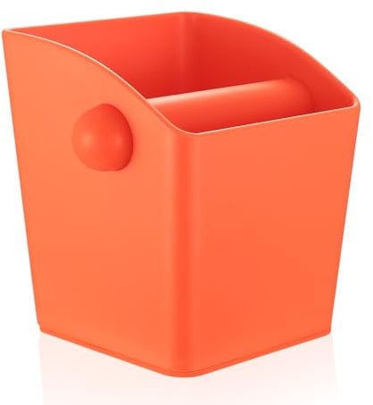 Recipiente de café para portafiltros, accesorio para máquina portafiltros, caja de café para cafés molidos, caja de batido Barista Knock Box, naranja