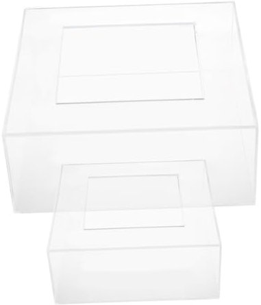 Amosfun 2 Pezzi Di Espositore Per Torte Quadrato in Acrilico Espositore Per Cupcake A Più Livelli Per Ripieno Per Torte in Acrilico Per Tavolo Da Dessert