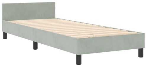 vidaXL Bettgestell mit Kopfteil Hellgrau 80 x 200 cm Samt, Modernes Schlafzimmer, Samt Bettgestell, stylisches Schlafen, minimalistisches Design, entspannende Möbel