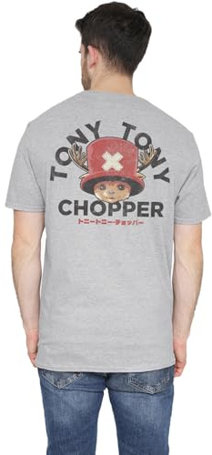 One Piece Season Two Chopper Face (Back Print) Unisex T Shirt, Heather Grey, XXL