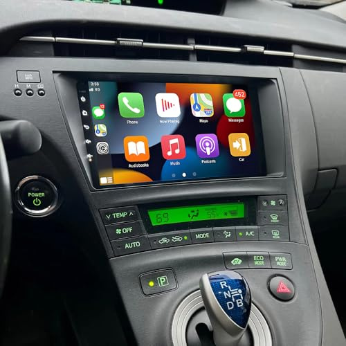 2+64G Car Stereo Radio for Toyota Prius 2009-2013 with Wireless Carplay Android Auto Head Unit Radio 9 Touch Screen 2 DIN Radio Android 14 GPS Navi Bluetooth FM/RDS Backup Camera EQ Mirror Link