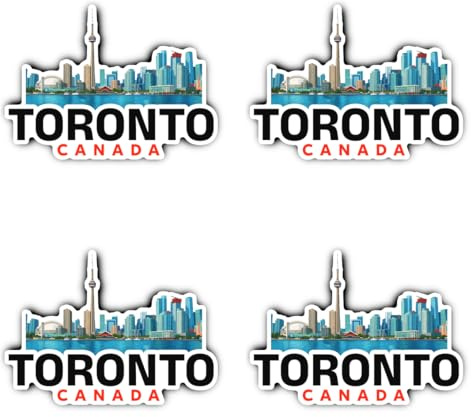Aufkleber: 150 mm, 4 Stück - Toronto Canada Skyline XXL Vinyl Sticker Fahrzeug Fenster