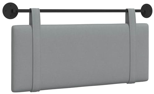 vidaXL Hängevorderseite Wandmontiert Hellgrau 110 x 55 x 5 cm Stoff, Bettzimmer Deko, Moderner Stoffkopfteil, Wandmontierte Rückenstütze, Luxus Schlaf-Highlight, Zeitloser Komfort