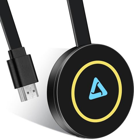 4K Wireless HDMI Adapter, Miracast Dongle für TV, Plug & Play Bildschirmübertragung von Smartphone, Laptop auf Fernseher/Monitor/Projektor, kompatibel mit iOS, Android, Windows & macOS