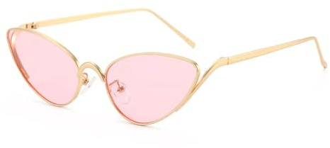 TKXCKD Occhiali da sole in lega Cat Eye per le donne vintage sfumato moda ombra Uv400