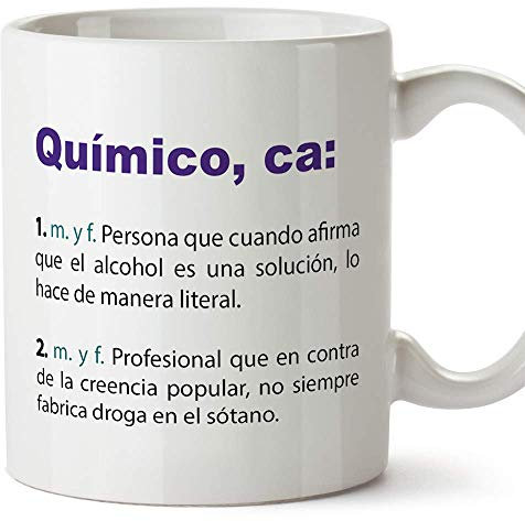 MUGFFINS Tazas Desayuno Originales de Profesiones para Regalar a Trabajadores - Tazas para químicos Tazas con Frases y Mensajes alegres y divertid