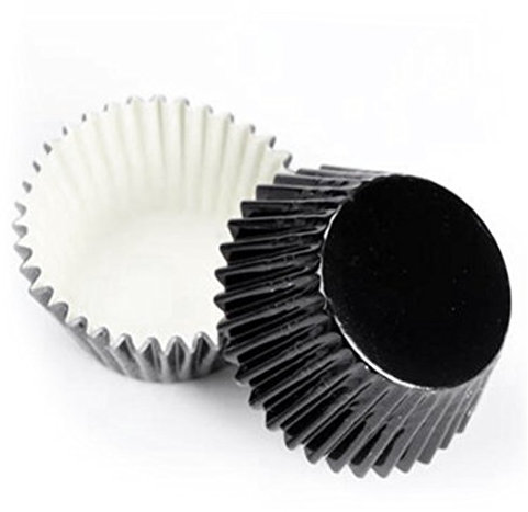 rosenice Muffin Förmchen verdickte Aluminium Folie Kuchen Muffin Form für Baken 100pcs(schwarz)