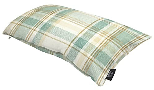 McAlister Textiles Heritage | Sofakissen mit Füllung in hellem Blau | 60 x 40 cm | gewobenes Tartan-Muster kariert | Deko gefülltes Kissen Sofa, Bett, Couch pflegeleichtes Wolle-Gefühl