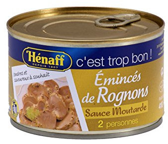 HENAFF Emincés de Rognons Sauce Moutarde 410 g - Lot de 3
