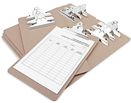 Rapesco 1521A Business Pack: 12 Robuste Klemmbretter aus Hartfaserplatte, A4+, Braun