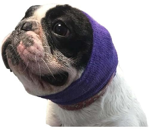 Happy Hoodie - Banda calmante original para perros y gatos, para aliviar la ansiedad, cancelación de ruido para fuegos artificiales, tormentas eléctricas y aseo de mascotas, S, morado