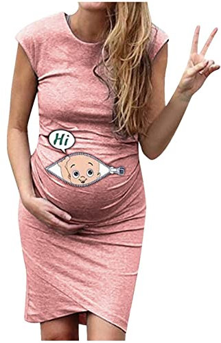 DAY8 Robe Grossesse Photographie Shooting Robe Été Sexy Courte Femme Enceinte Pas Cher Chic Humour Bébé Robe Soirée Grossesse Photo Mini Robe Cocktail Mariage Maternité Vêtement Grossesse