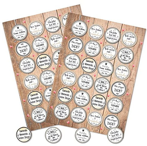 Logbuch-Verlag 48 Aufkleber Geschenke Geburtstag Sprüche positive Worte Mutmacher 4 cm rund Schüler Lehrer