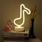 Led Music Notes Shaped Neon Lights Decor Light Led Night Light Wall Table Decor Battery Operated Creative Lighting Lamps for Christmas Wedding Sign Birthday Luau Summer Party Kids Room Living Room