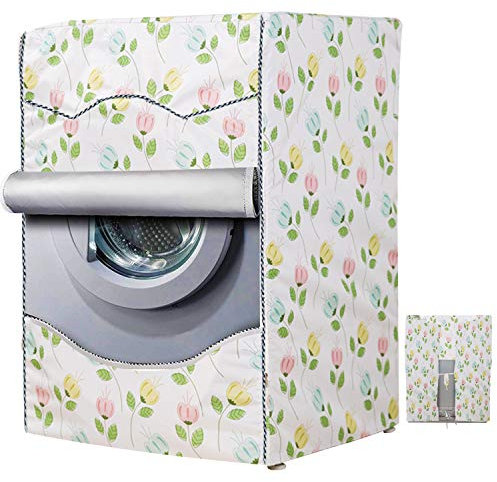 Funda Secadora & Cubierta Impermeable para Lavadora,Funda Secadora Carga Frontal(Grass,60 * 60 * 85cm)