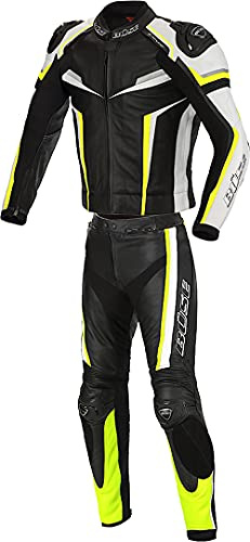 Büse Mille 2-Teiler Motorrad Lederkombi, schwarz/weiß/gelb, 54