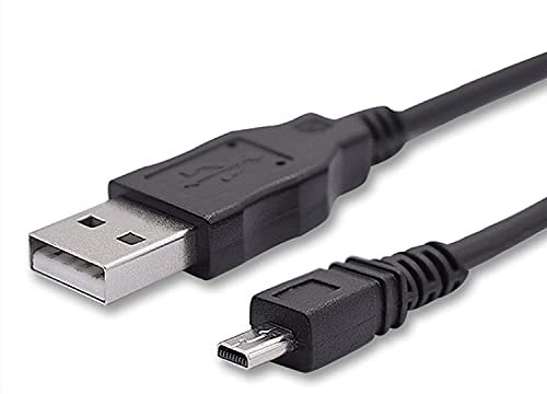 Adhiper Cable USB de repuesto de 8 pinescable de sincronización de datos para transmisión de datos compatible con Panasonic Lumix DMC-F2/FH25/FP5/FS16/FS28 Cámara digital DMC-FS22 (1M)