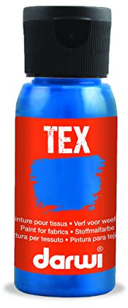 DARWI - DA0100050214C - Un flacon de Peinture Pour Tissus finition Opaque - Coloris Bleu clair - 50 ML - DARWI TEXTILE - Loisirs Créatifs - Activité Manuelle - Bricolage