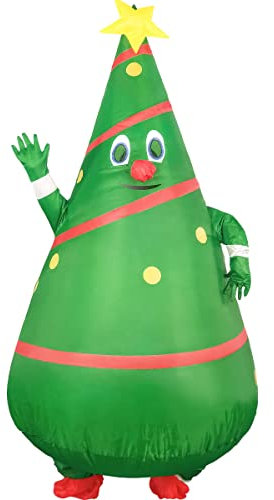 Inflatable Christmas Tree Costume for Adult, Funny Blow Up Christmas Costumes Suit, Unisex Adult Fancy Costume Cosplay Party (Christmas Tree)