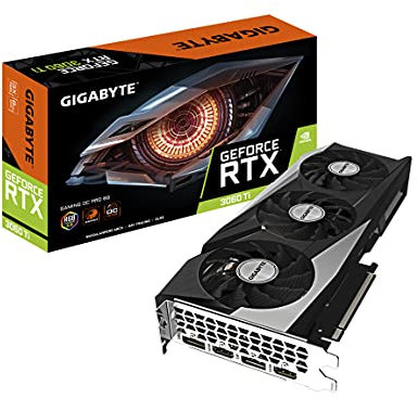Gigabyte GeForce RTX 3060 Ti Gaming OC Pro 8G (REV3.0), 3 Ventilateurs WINDFORCE, LHR, GDDR6, GV-N306TGAMINGOC PRO-8GD R3 Carte vidéo