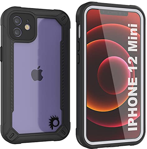 Punkcase Wasserdichte Schutzhülle für iPhone 12 Mini [Maximus Serie] [Slim Fit] [IP68 zertifiziert] Transparente Panzerhülle mit Displayschutzfolie | Ultimativer Schutz für iPhone 12 Mini (5,4 Zoll)