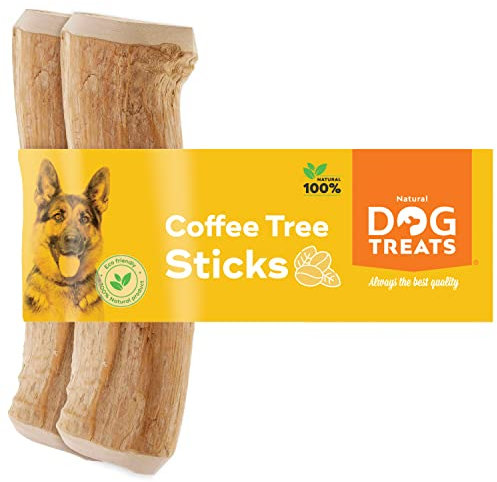 Natural Dog Treats - Natürlicher Kauknochen aus Kaffeeholz für Hunde und Welpen - Natürliches Kauholz für Hunde - Kaustab Kauholz für Hunde - Spannendes Kauspielzeug für Hunde aus Kaffeeholz - M - 2U