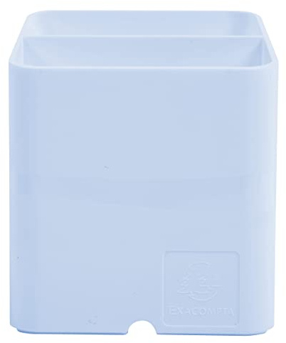 Exacompta 67762D 10er Pack Stifteköcher PEN-CUBE Aquarel aus Kunststoff mit 2 Fächern für mehr Ordnung auf dem Schreibtisch Stifteköcher Stiftebox Aufbewahrungsbox Organizer Pastellblau