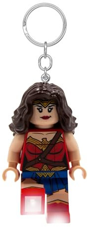 Lego DC Superheroes - Wonder Woman Porte-clés Lampe de Poche LED pour Les Fans de DC - Jouet Fantaisie pour Enfants - Figurine de 76 mm (KE117H) - 2 Piles CR2025 incluses
