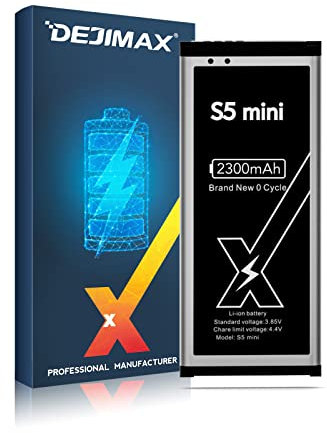 DEJIMAX Akku für Samsung Galaxy S5 Mini, Entspricht Dem Original EB-BG800BBE, Lithium-Ionen-Akku der Modelle SM-G800F, Duos SM-G800H Handy-Akku, 2300mAh Akku Kompatibel mit Samsung Galaxy S5 Mini