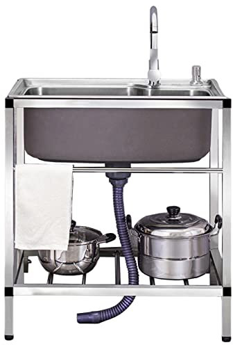 Vasca per Lavanderia con Rubinetto, lavello per Lavanderia per lavatoio, Cantina, Garage o Negozio, Grande Vasca per Stazione di Lavaggio Libera e drenaggio