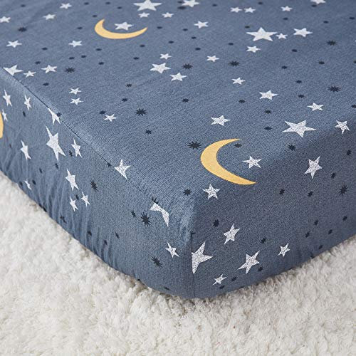 Brandream Spannbettlaken für Kinderbett für Jungen Weltraum Grau Galaxie Stern Baby Kinderzimmer Bettwäsche & Kleinkind Bett Matratze Laken, 100% Baumwolle