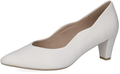 CAPRICE Damen Pumps aus Leder mit Trichterabsatz, Weiß (White Nappa), 38.5 EU