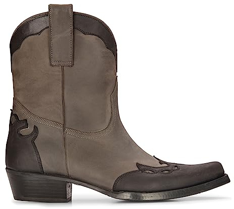 TruClothing.com Uomini Stivali Occidentali Alti In Vera Pelle Equitazione Danza Caccia Cowboy Vintage