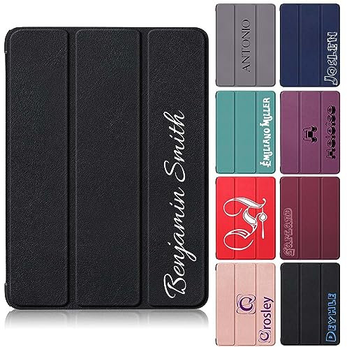 JGOYGYI Coque Personnalisée Compatible avec iPad Air 5./4. Generation 2022/2020 10,9,Personnalisable Étui avec Votre Propre Texte Nom,Coque de Protection Mince et Léger en Cuir PU Housse